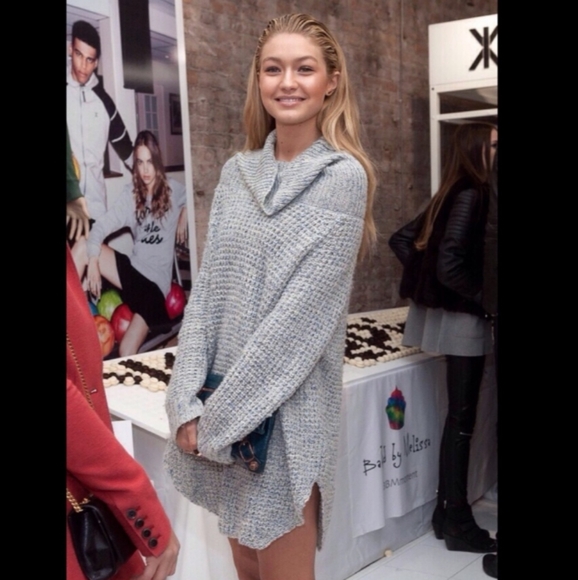 Free People Rare Dylan Chunky Marled Knit Cowlneck Turtleneck Sweater Dress - Picture 11 of 16